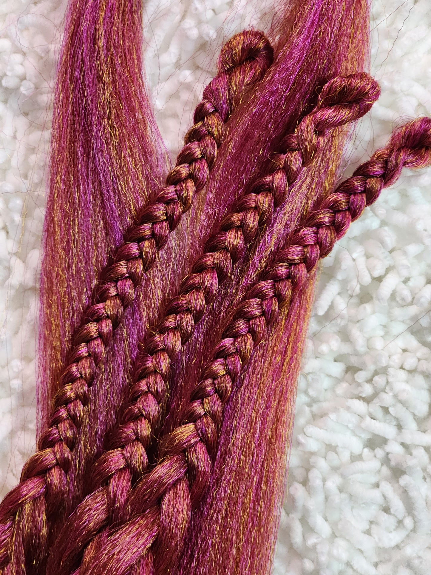 Autumn Rose Blend pink orange burgundy prestretched braiding hair
