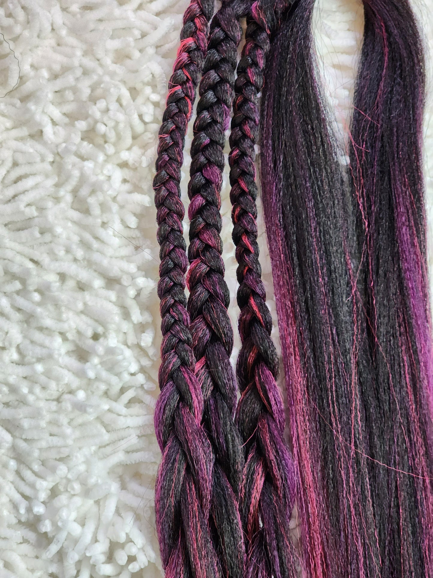 Black Fusion Blend black pink prestretched braiding hair