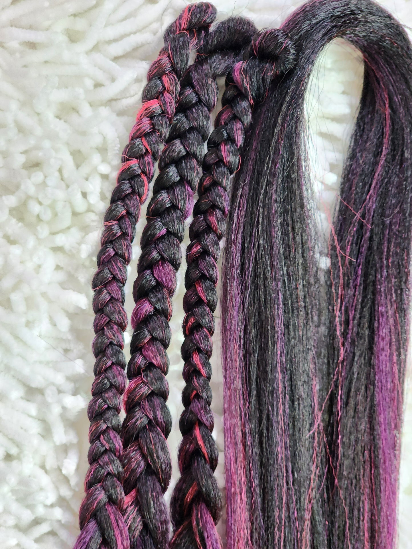 Black Fusion Blend black pink prestretched braiding hair