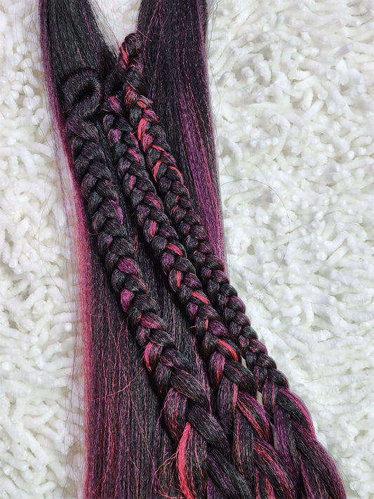 Black Fusion Blend black pink prestretched braiding hair