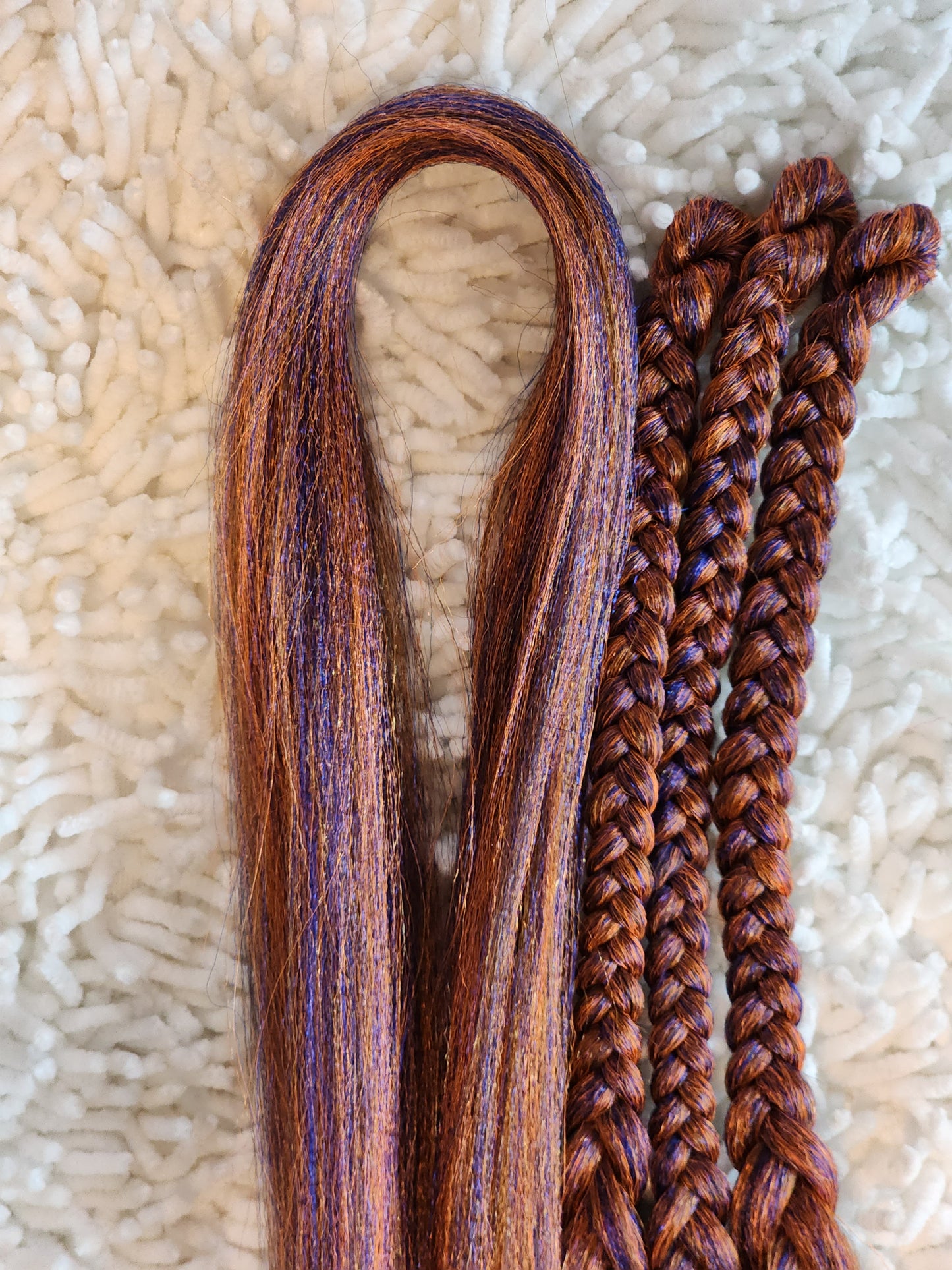 Midnight Orange Blend blue orange prestretched braiding hair