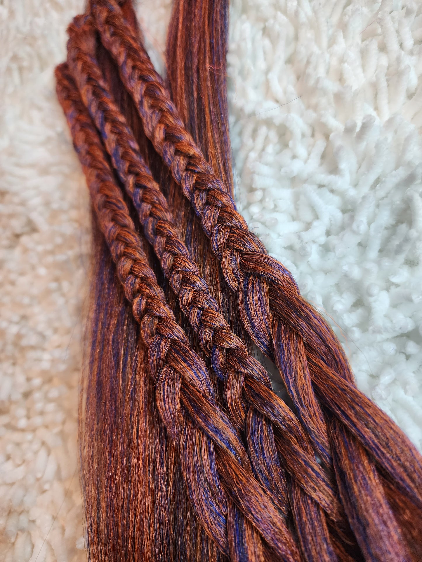 Midnight Orange Blend blue orange prestretched braiding hair