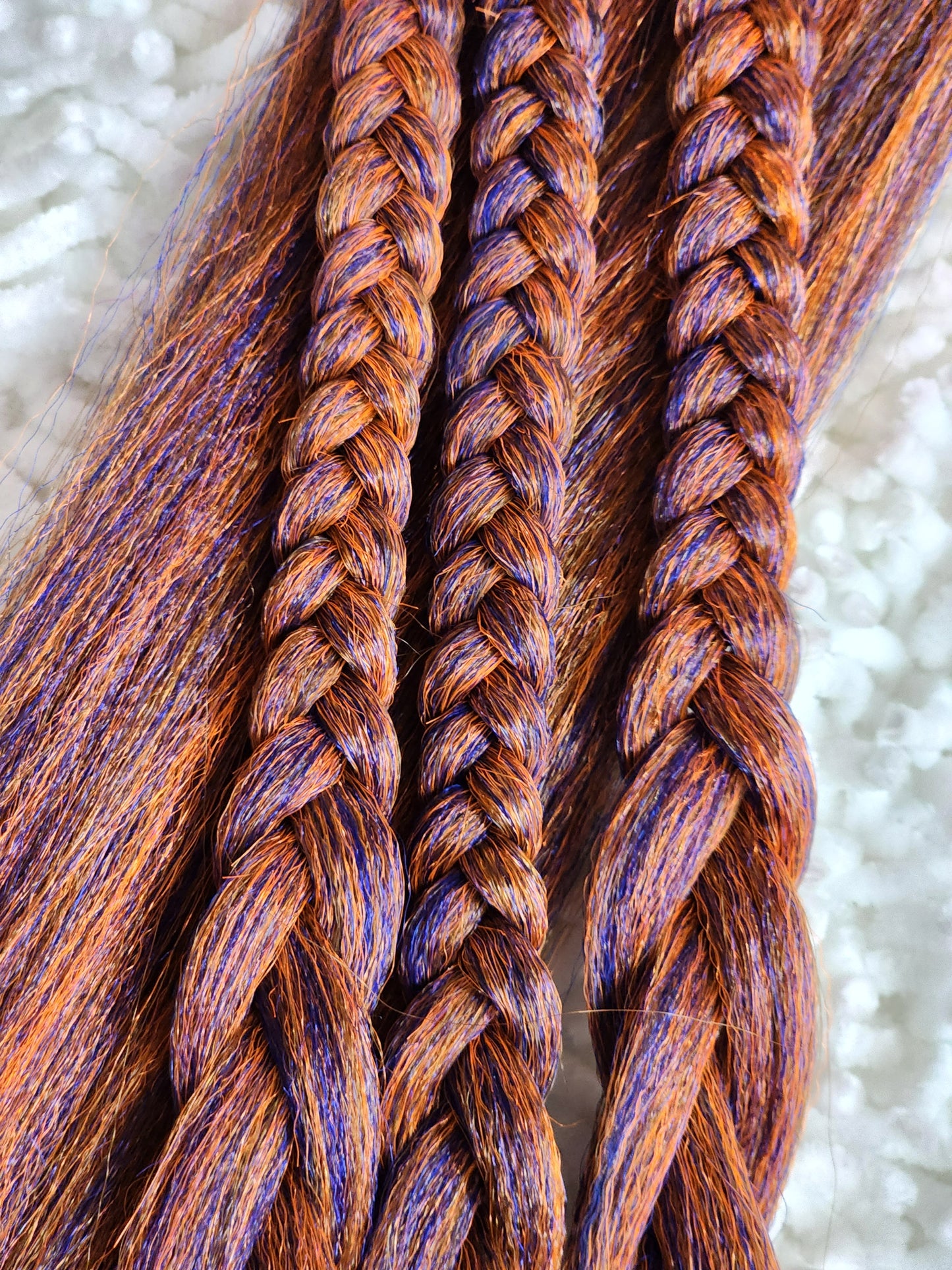 Midnight Orange Blend blue orange prestretched braiding hair