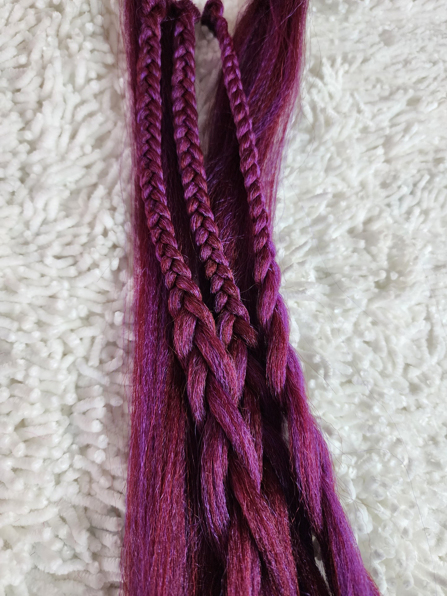 Berry Grape Blend purple burgundy prestretched braiding hair