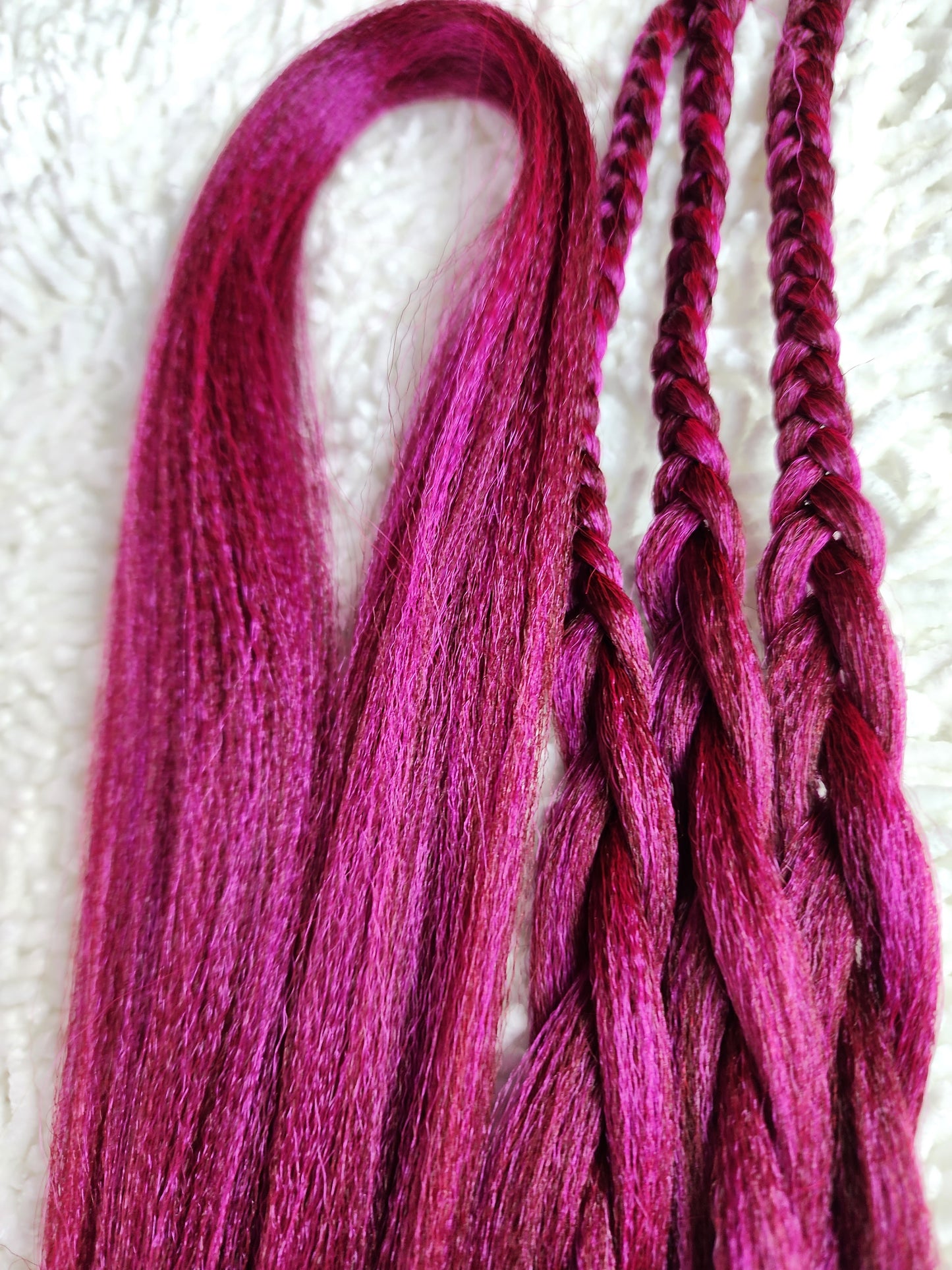 Pink Cranberry Blend pink burgundy prestretched braiding hair