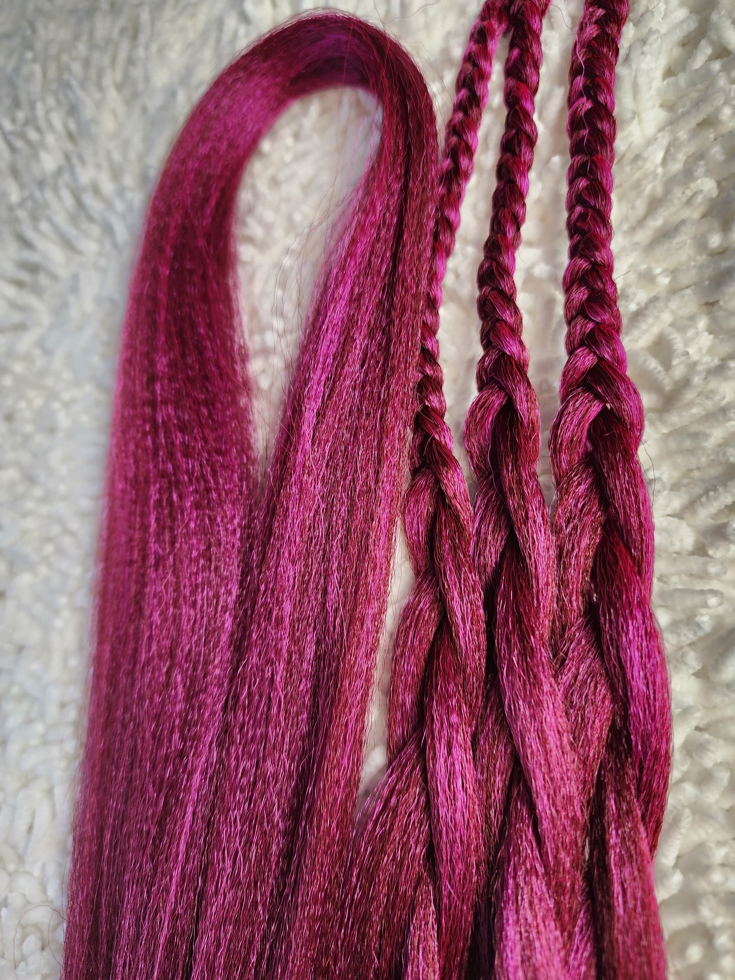 Pink Cranberry Blend pink burgundy prestretched braiding hair