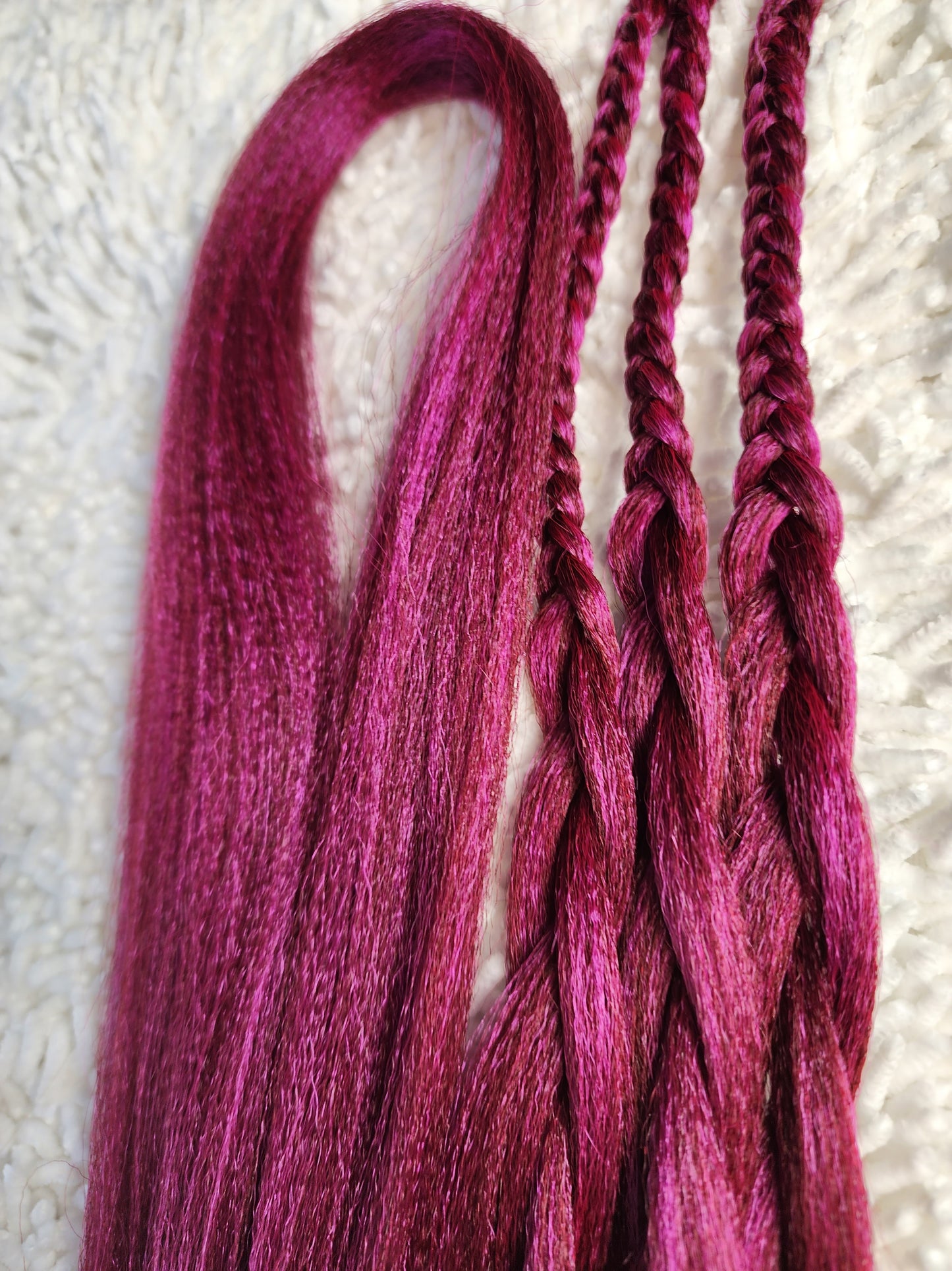Pink Cranberry Blend pink burgundy prestretched braiding hair