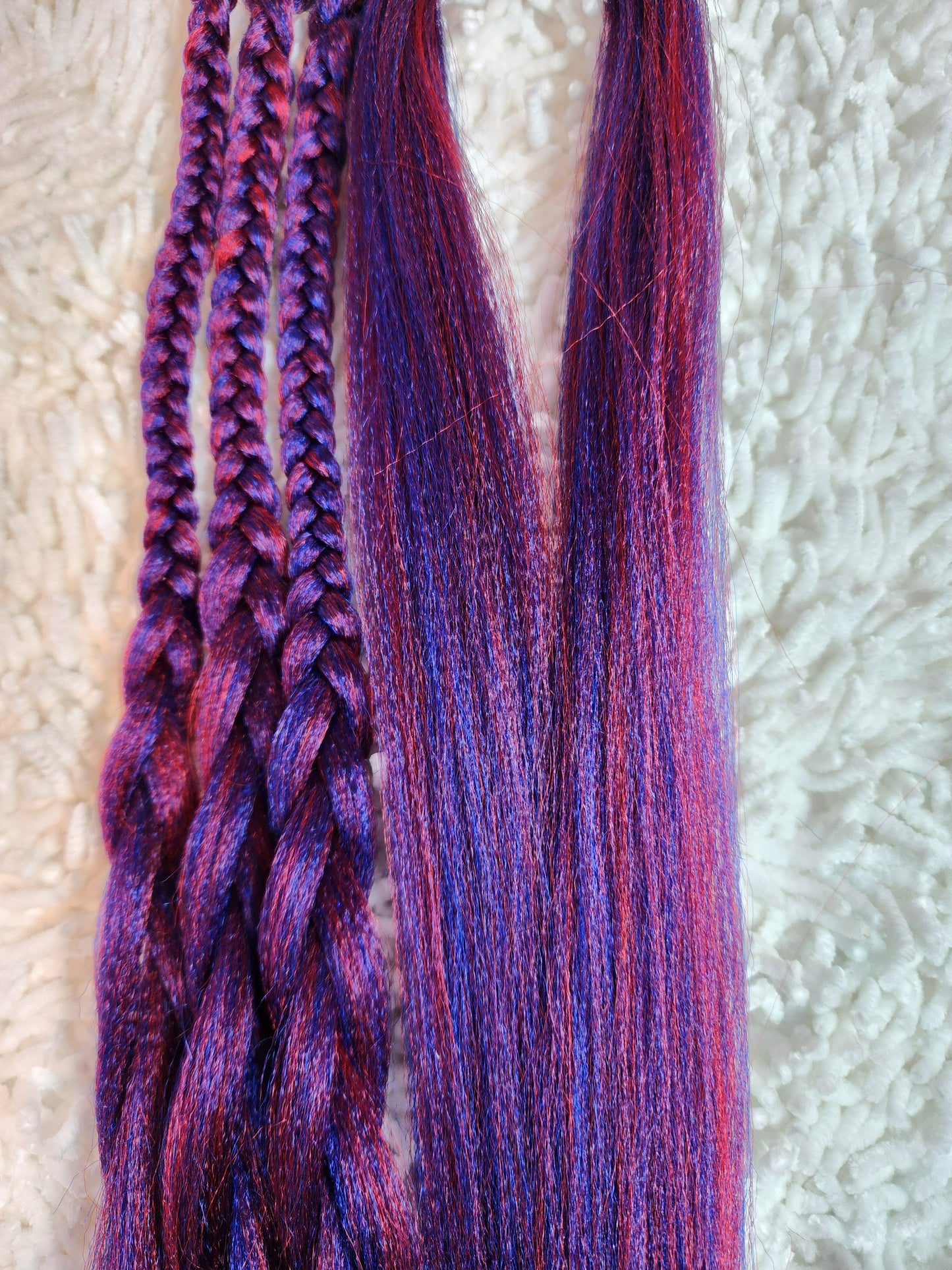 Berry Blue Blend red blue prestretched braiding hair