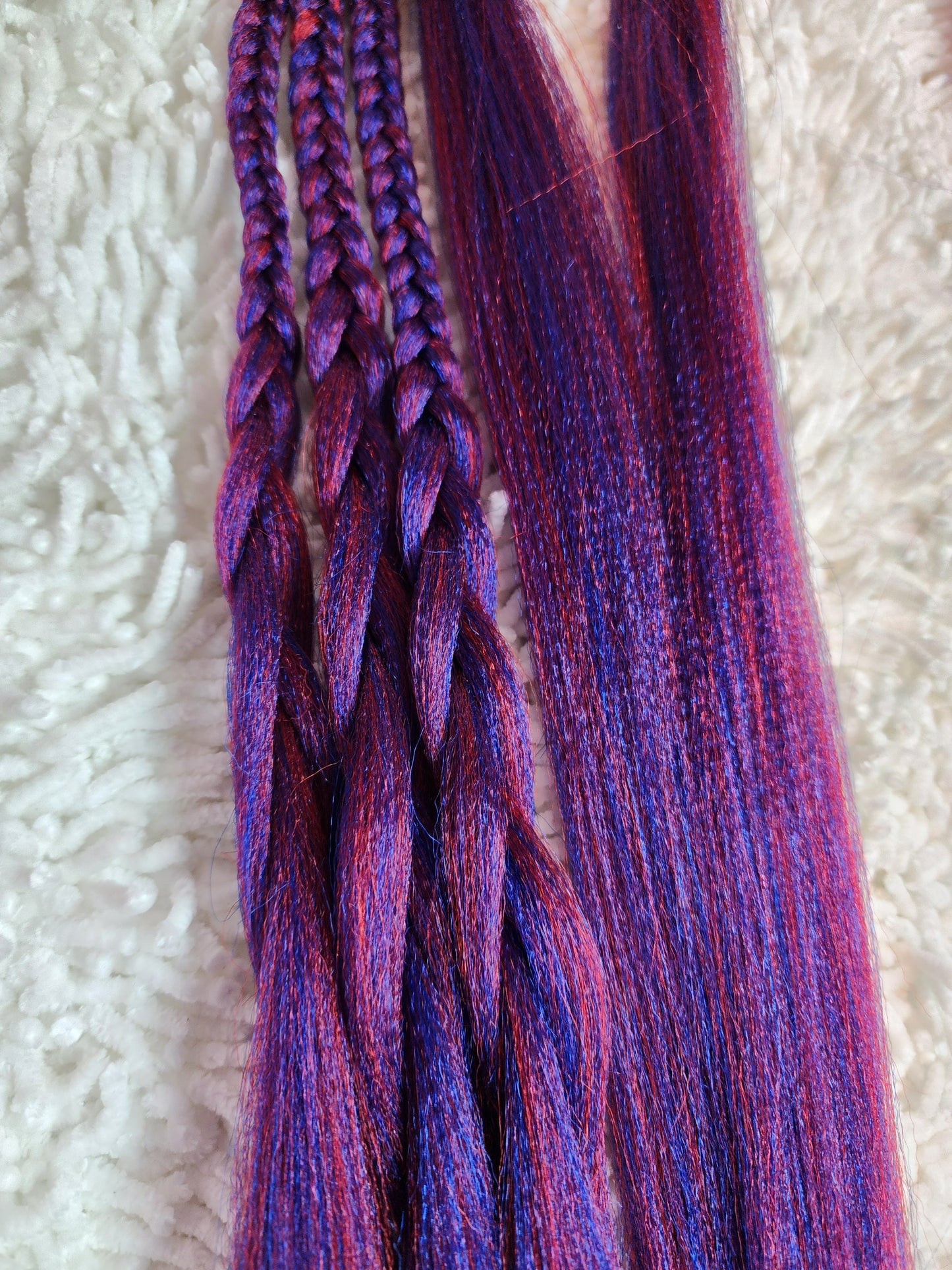 Berry Blue Blend red blue prestretched braiding hair