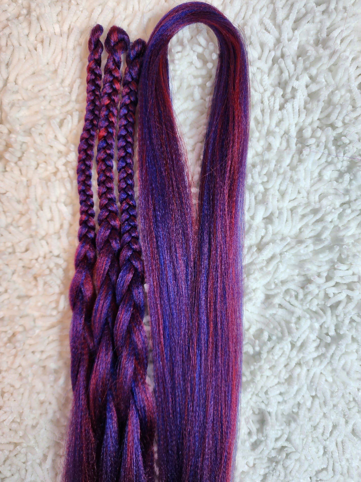 Berry Blue Blend red blue prestretched braiding hair