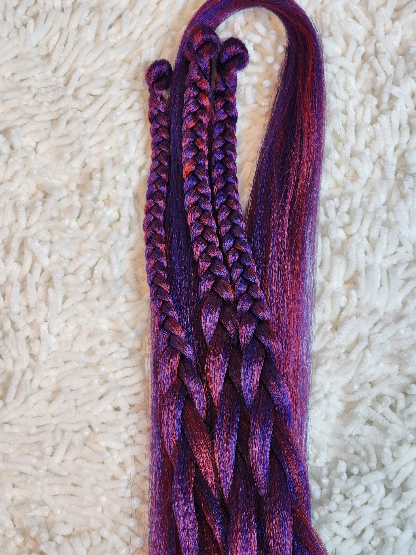 Berry Blue Blend red blue prestretched braiding hair