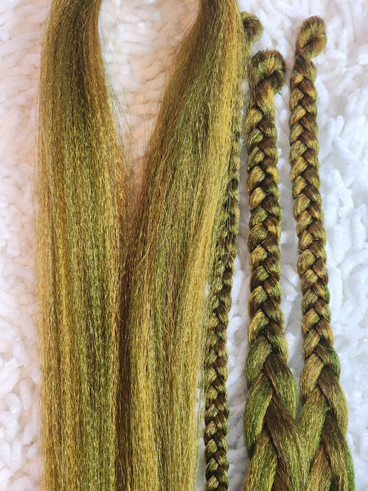 Orange Melon Blend yellow green prestretched braiding hair