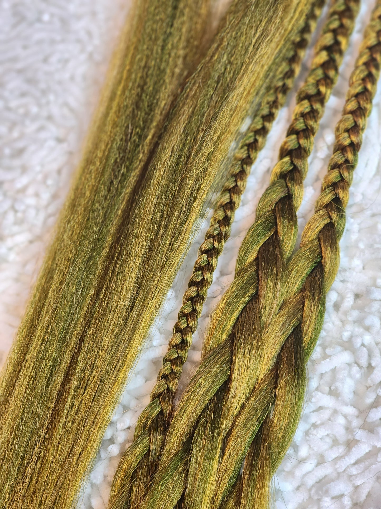 Orange Melon Blend yellow green prestretched braiding hair