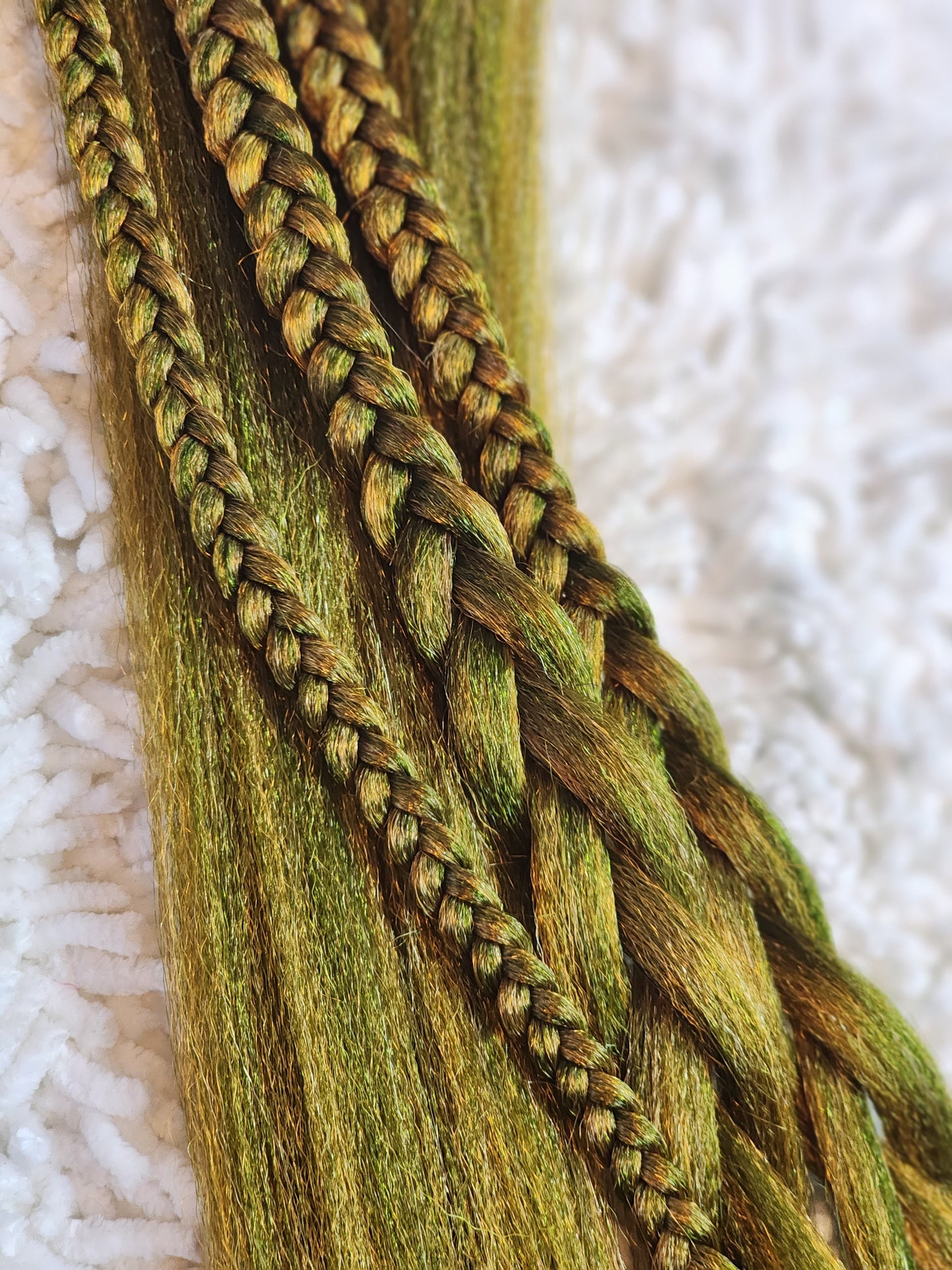 Orange Melon Blend yellow green prestretched braiding hair
