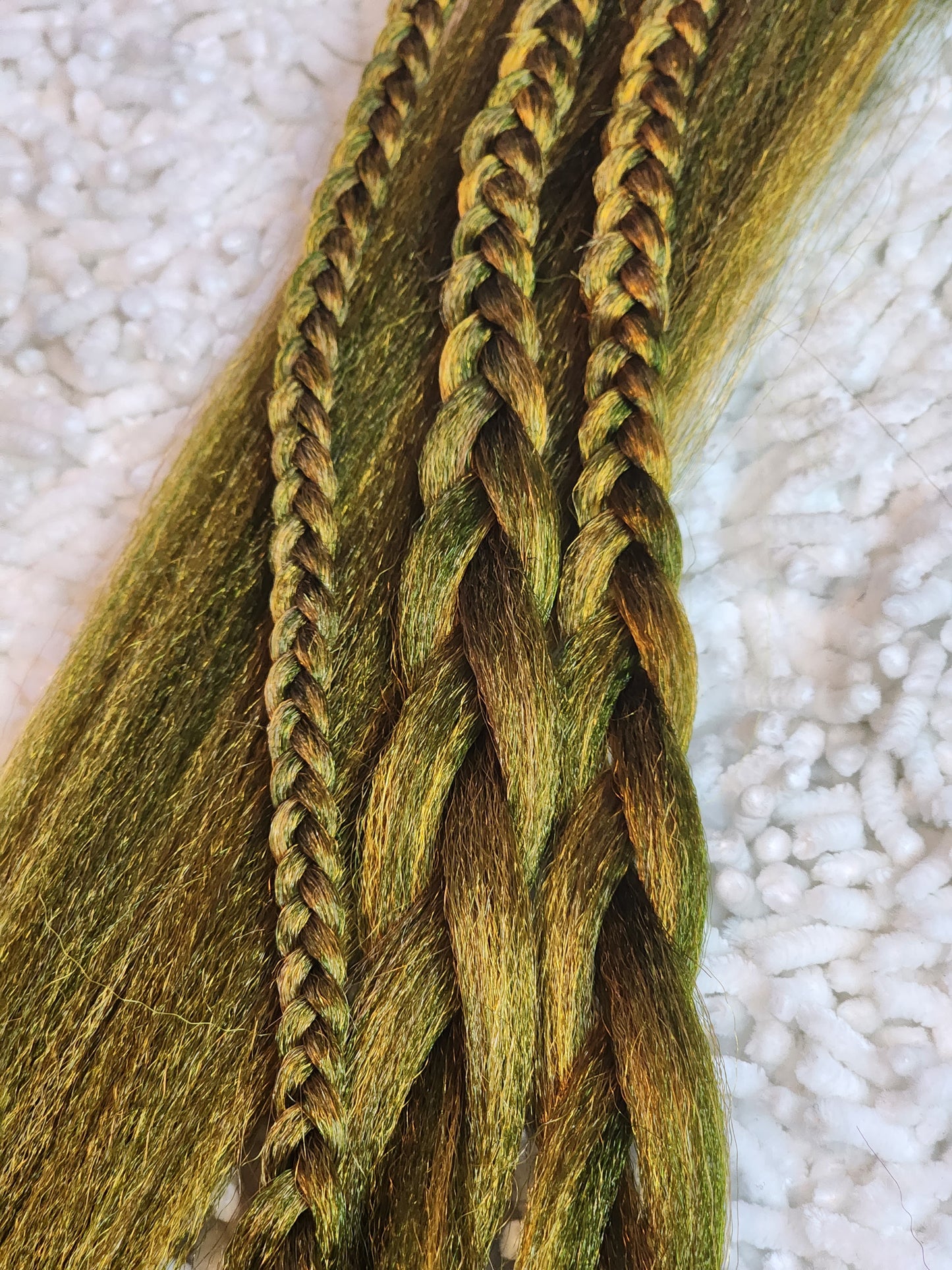 Orange Melon Blend yellow green prestretched braiding hair