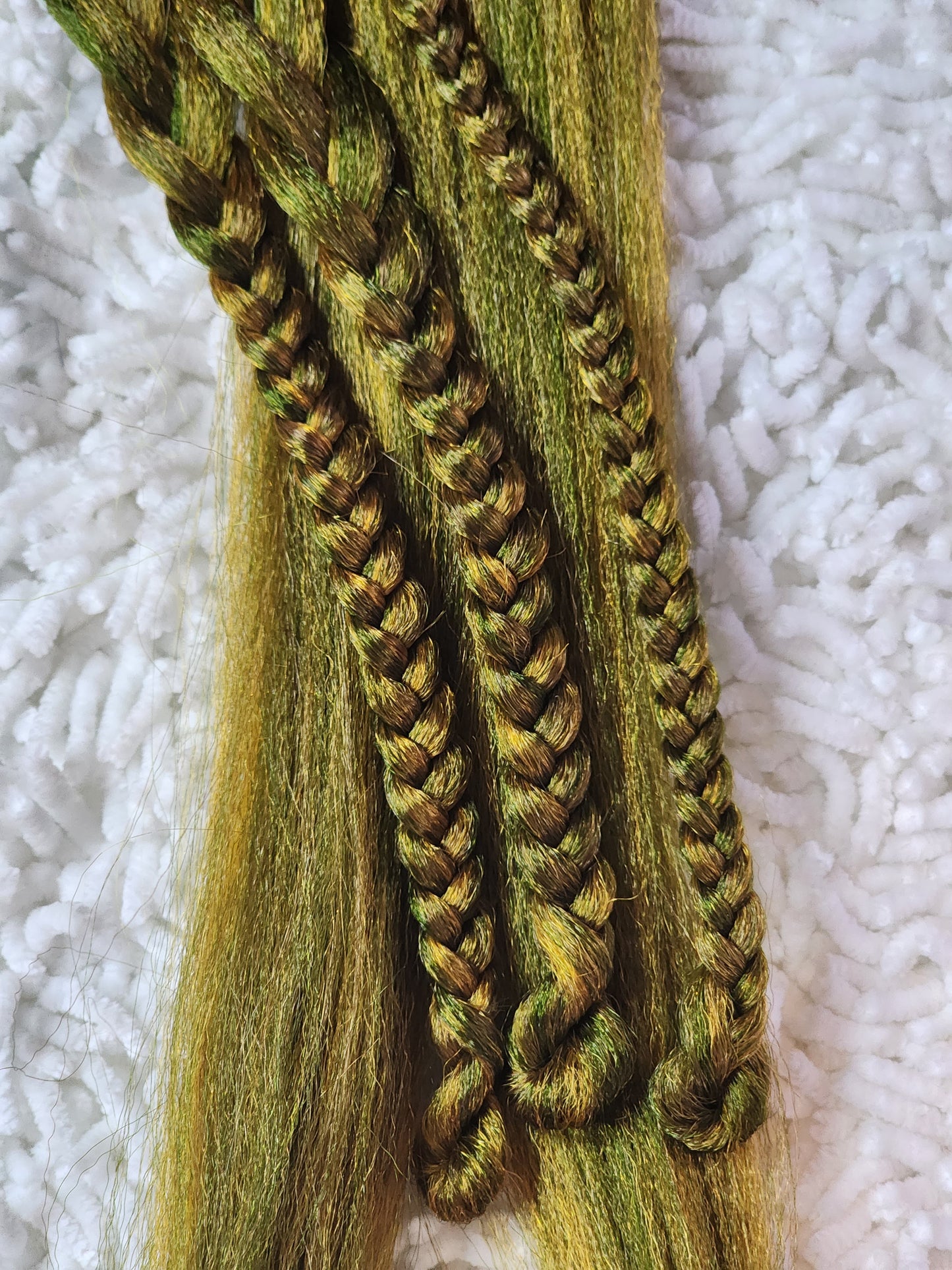 Orange Melon Blend yellow green prestretched braiding hair