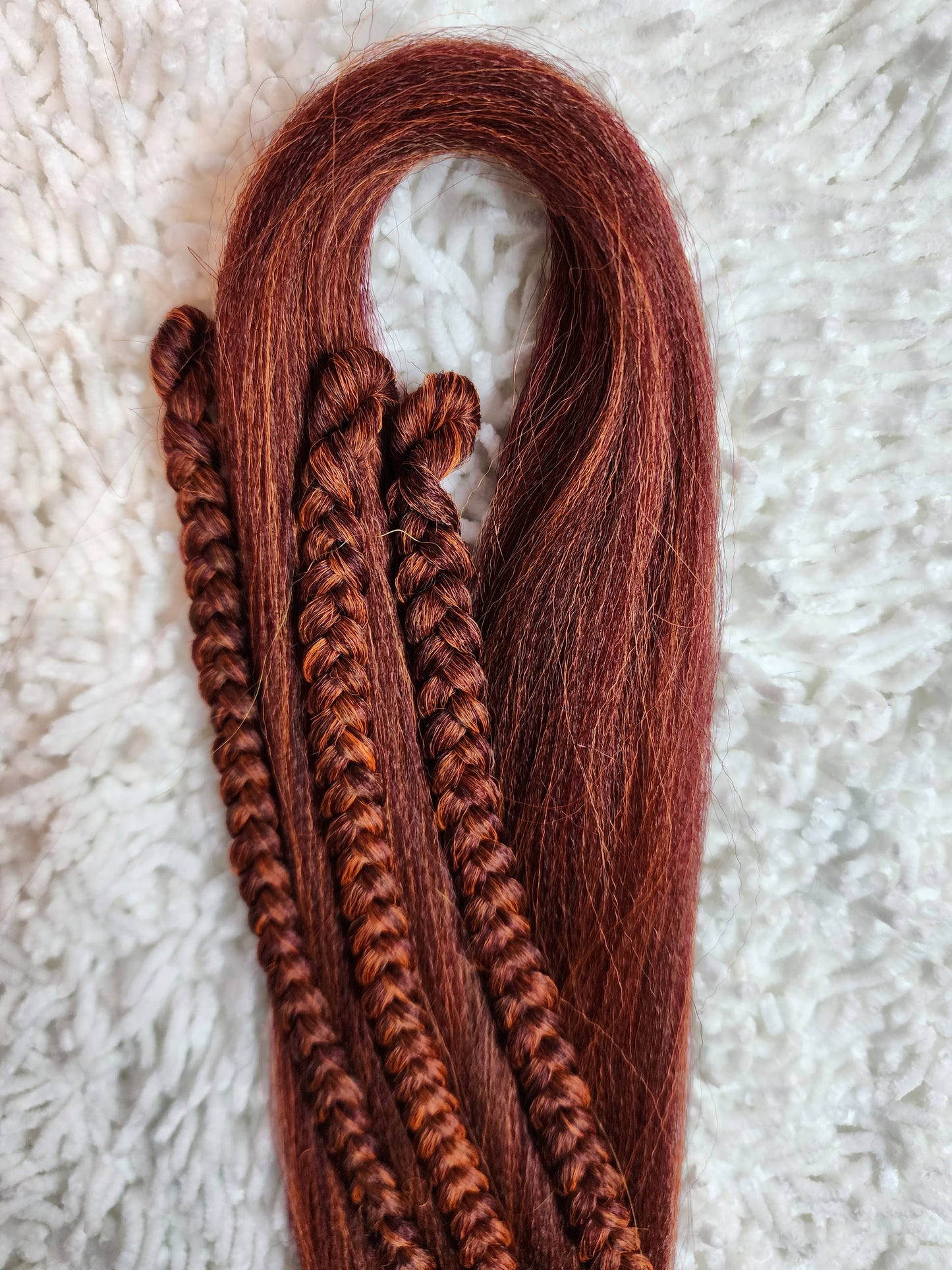 Orange Berry Blend orange burgundy prestretched braiding hair