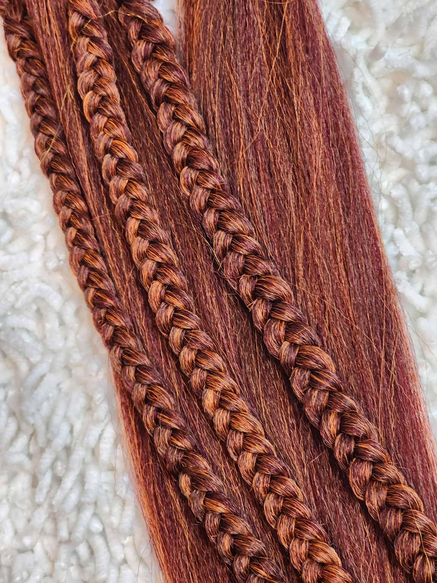 Orange Berry Blend orange burgundy prestretched braiding hair