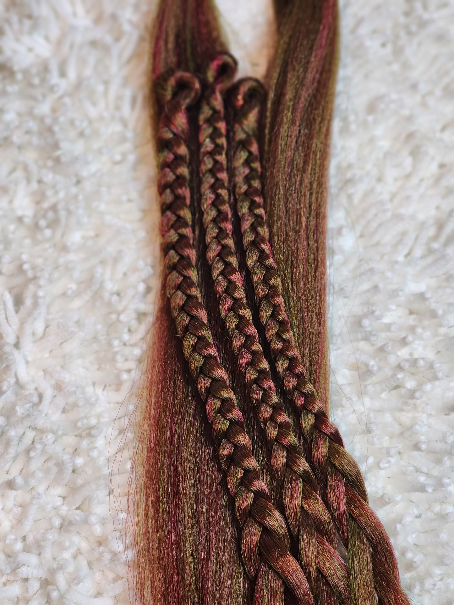 Pink Olive Blend green brown pink prestretched braiding hair