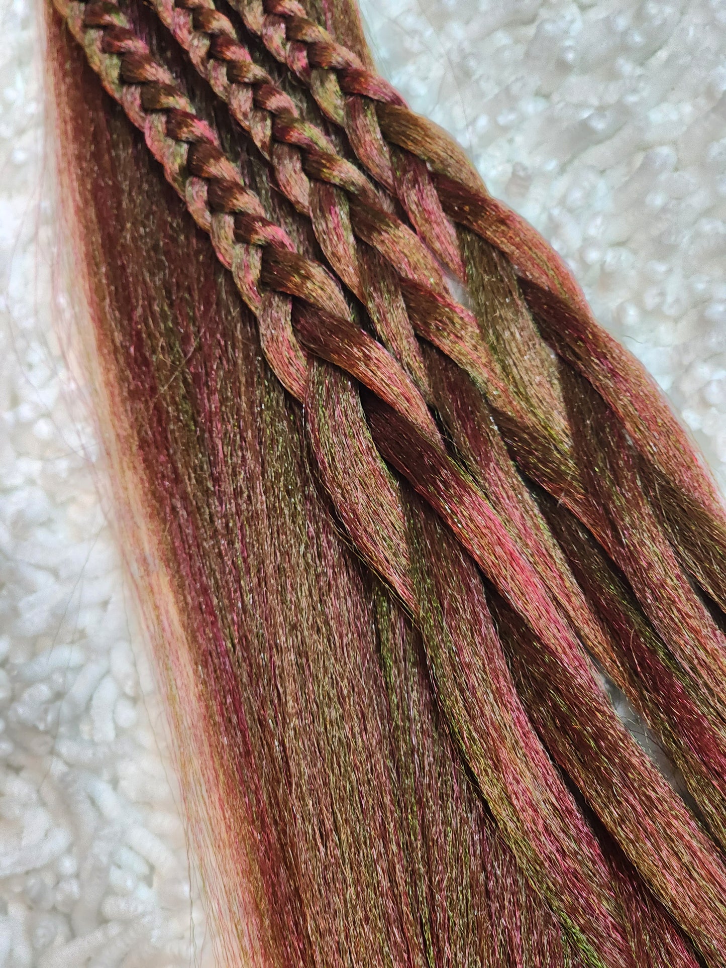 Pink Olive Blend green brown pink prestretched braiding hair