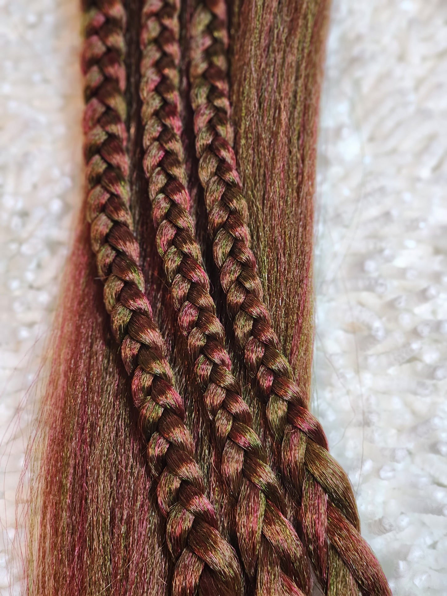 Pink Olive Blend green brown pink prestretched braiding hair