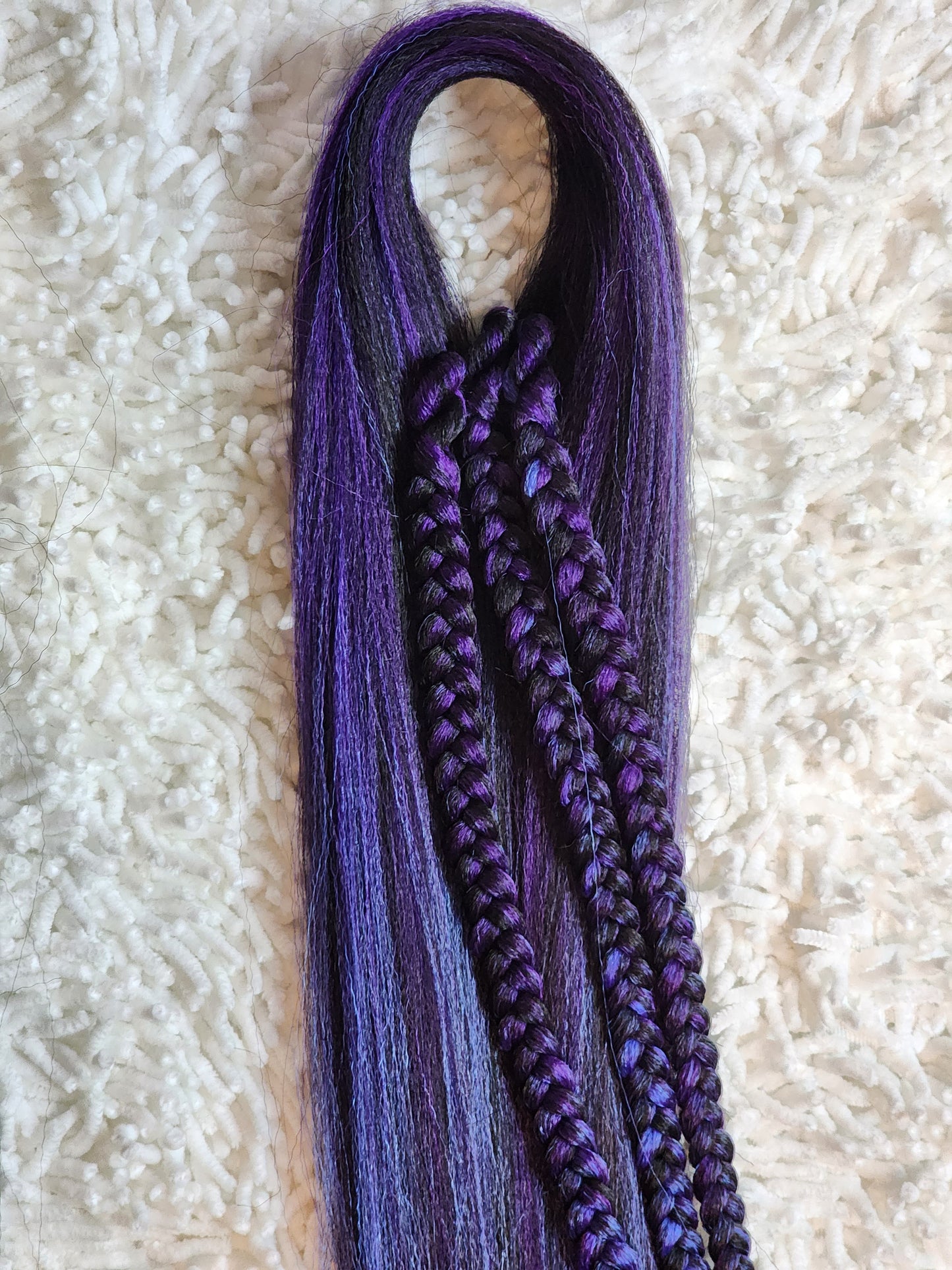 Black Electra Blend black purple blue prestretched braiding hair