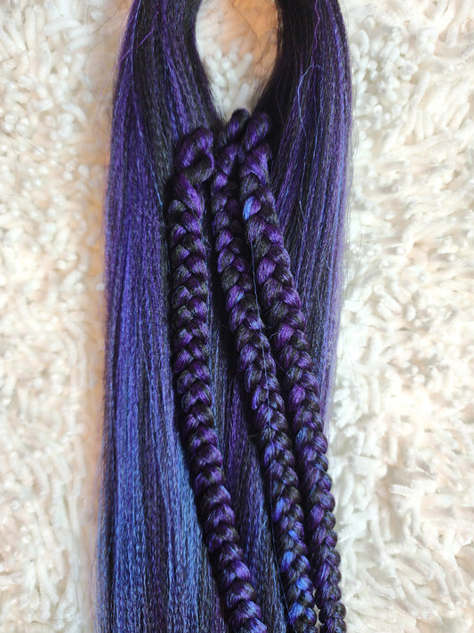 Black Electra Blend black purple blue prestretched braiding hair