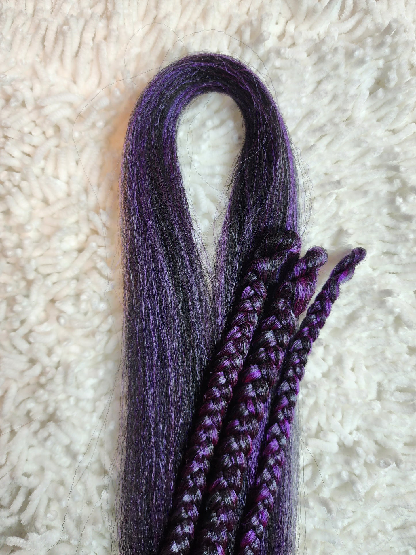 Black Violet Blend black purple prestretched braiding hair