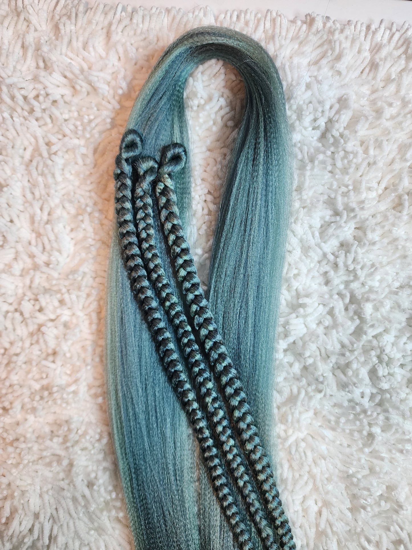 Blue Mint Blend blue green prestretched braiding hair