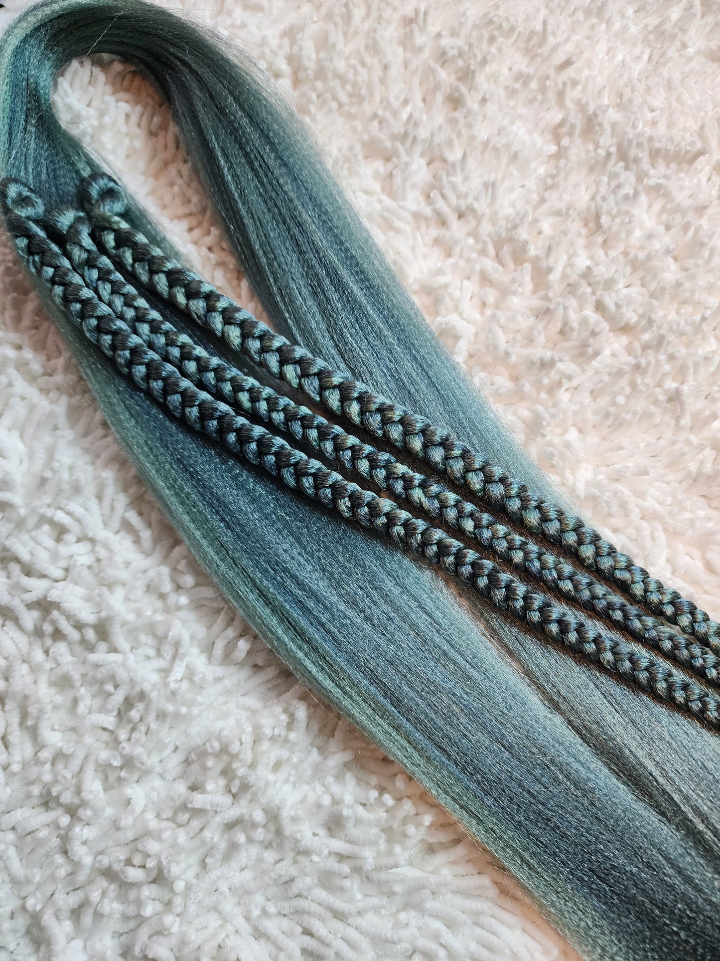 Blue Mint Blend blue green prestretched braiding hair