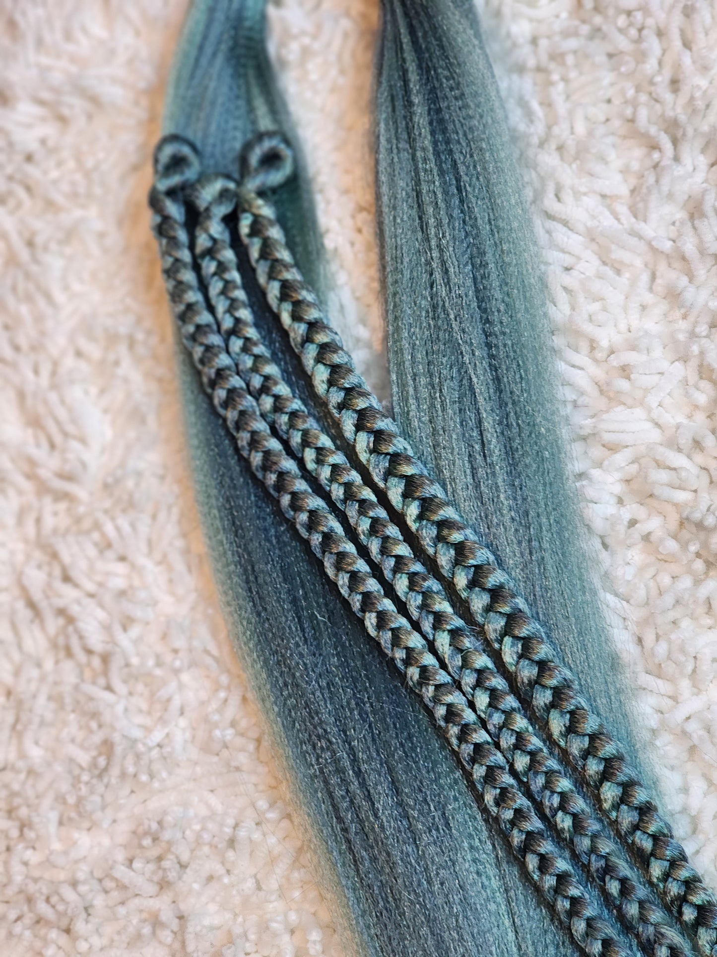 Blue Mint Blend blue green prestretched braiding hair