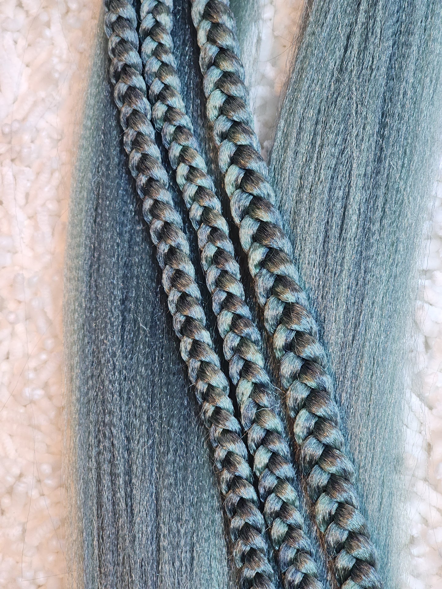 Blue Mint Blend blue green prestretched braiding hair
