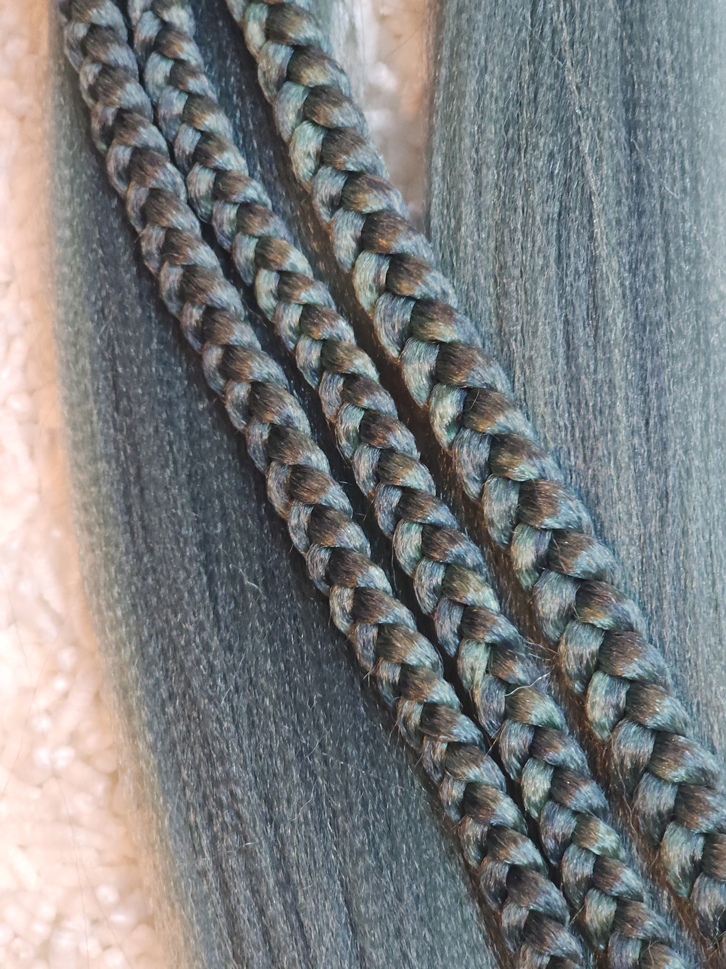 Blue Mint Blend blue green prestretched braiding hair