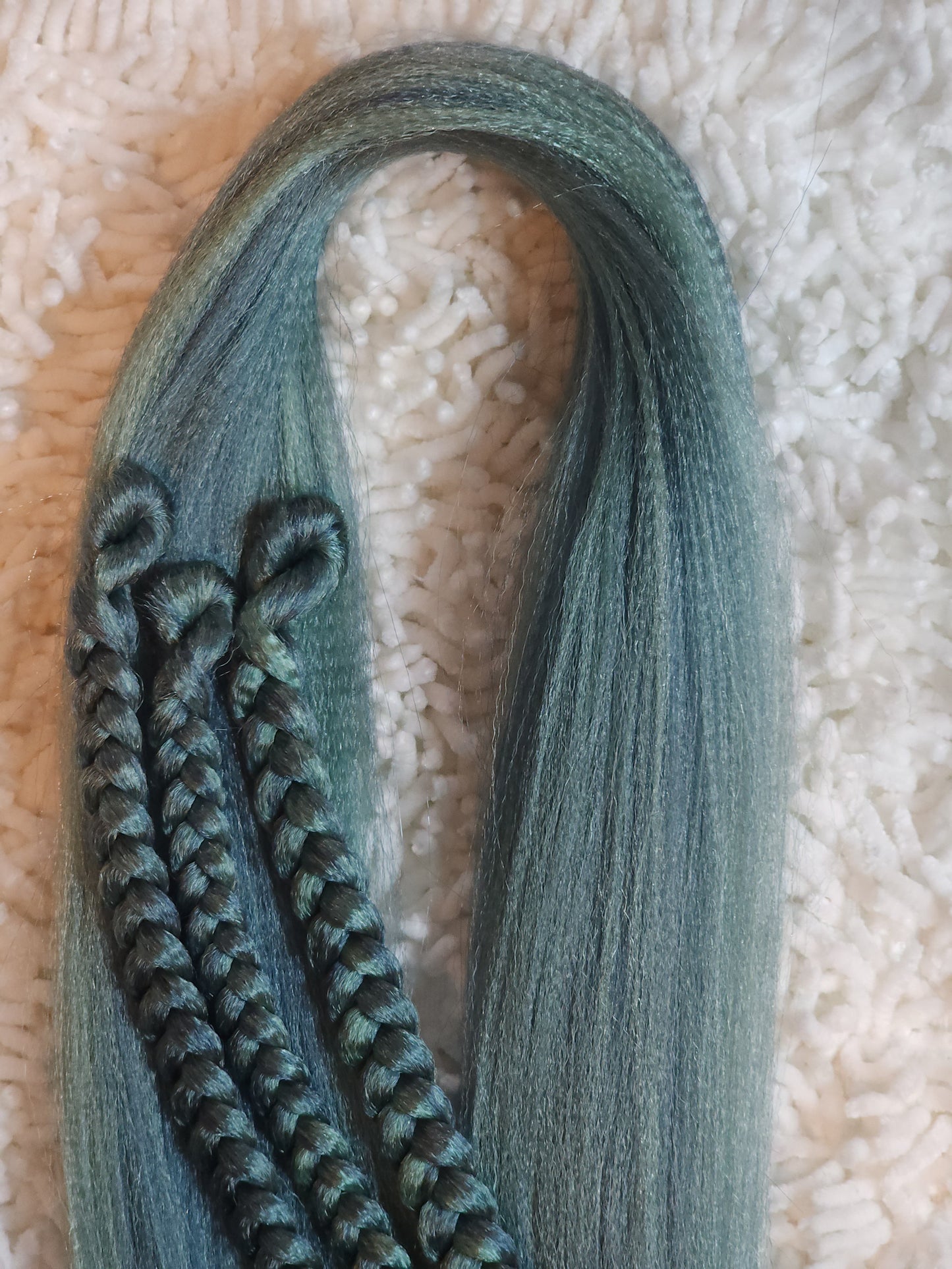 Blue Mint Blend blue green prestretched braiding hair