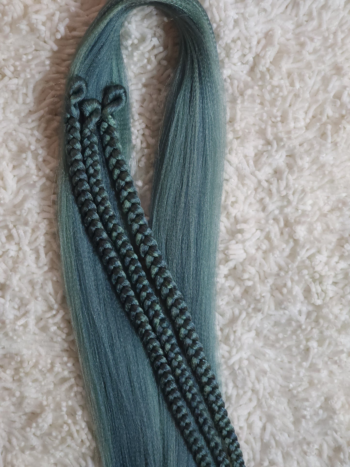 Blue Mint Blend blue green prestretched braiding hair