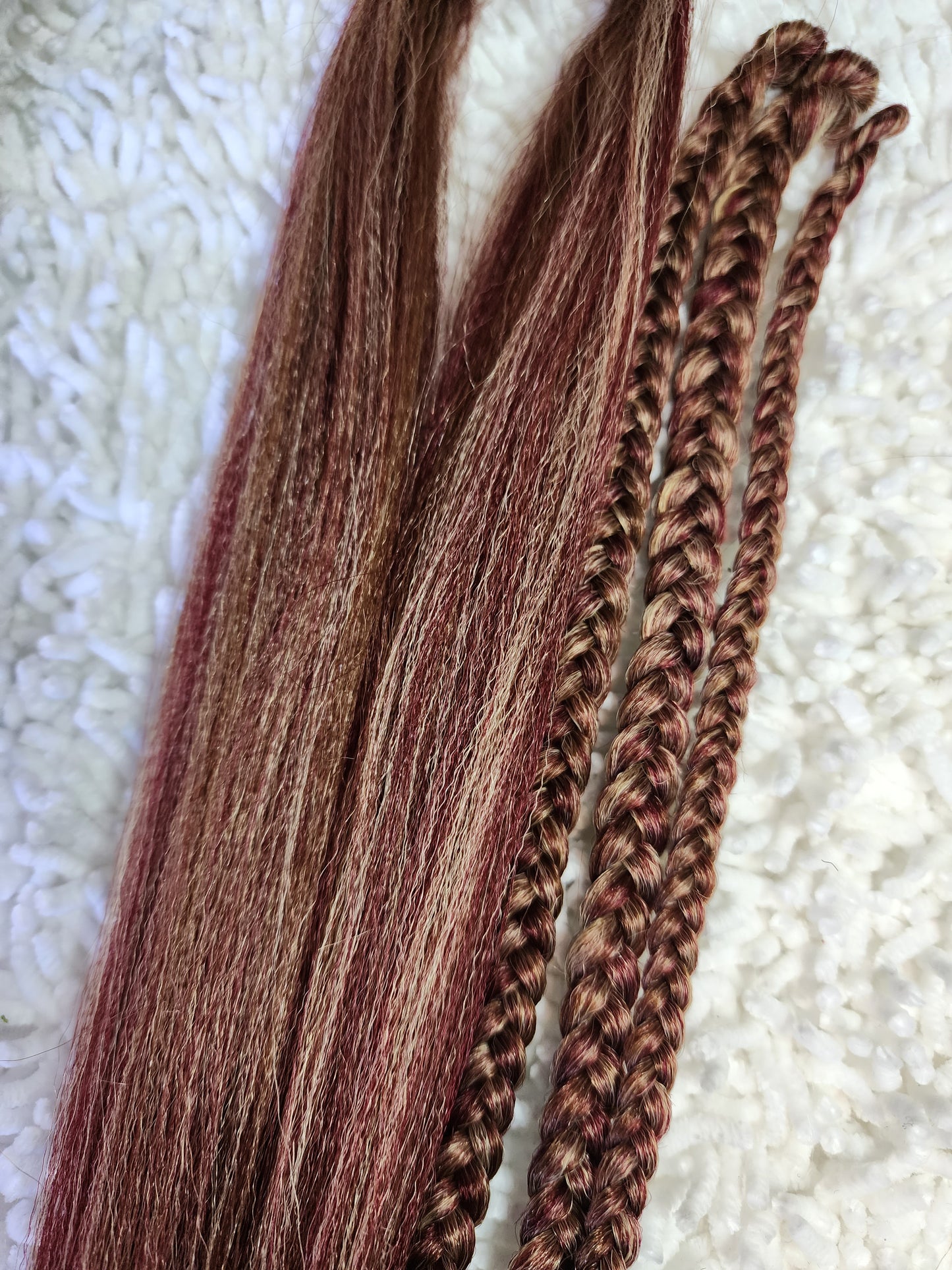 Carmel Berry Blend brown blonde burgundy prestretched braiding hair