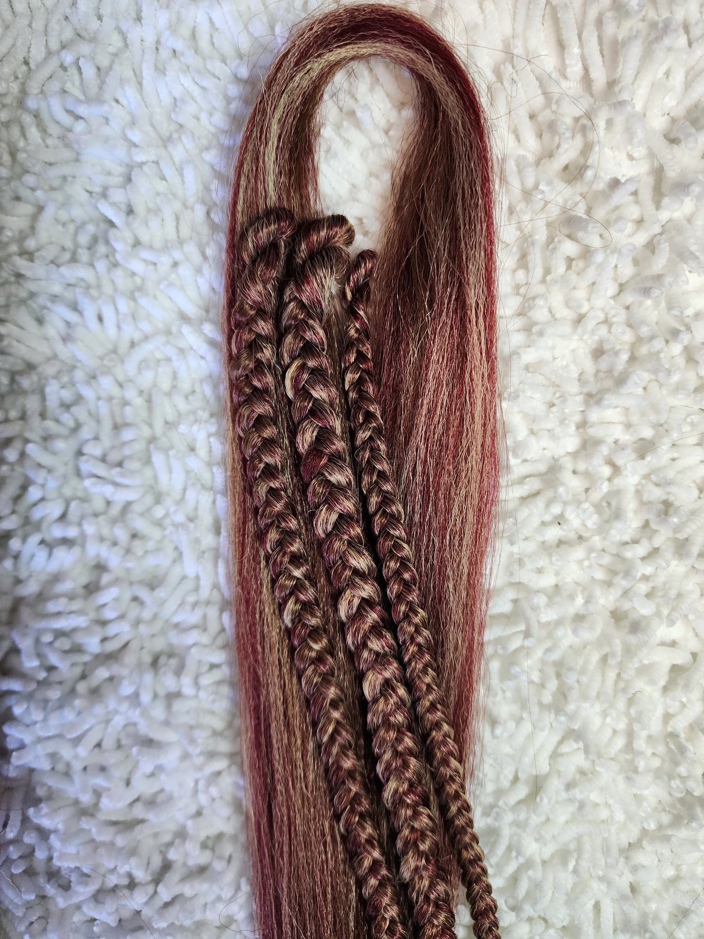 Carmel Berry Blend brown blonde burgundy prestretched braiding hair