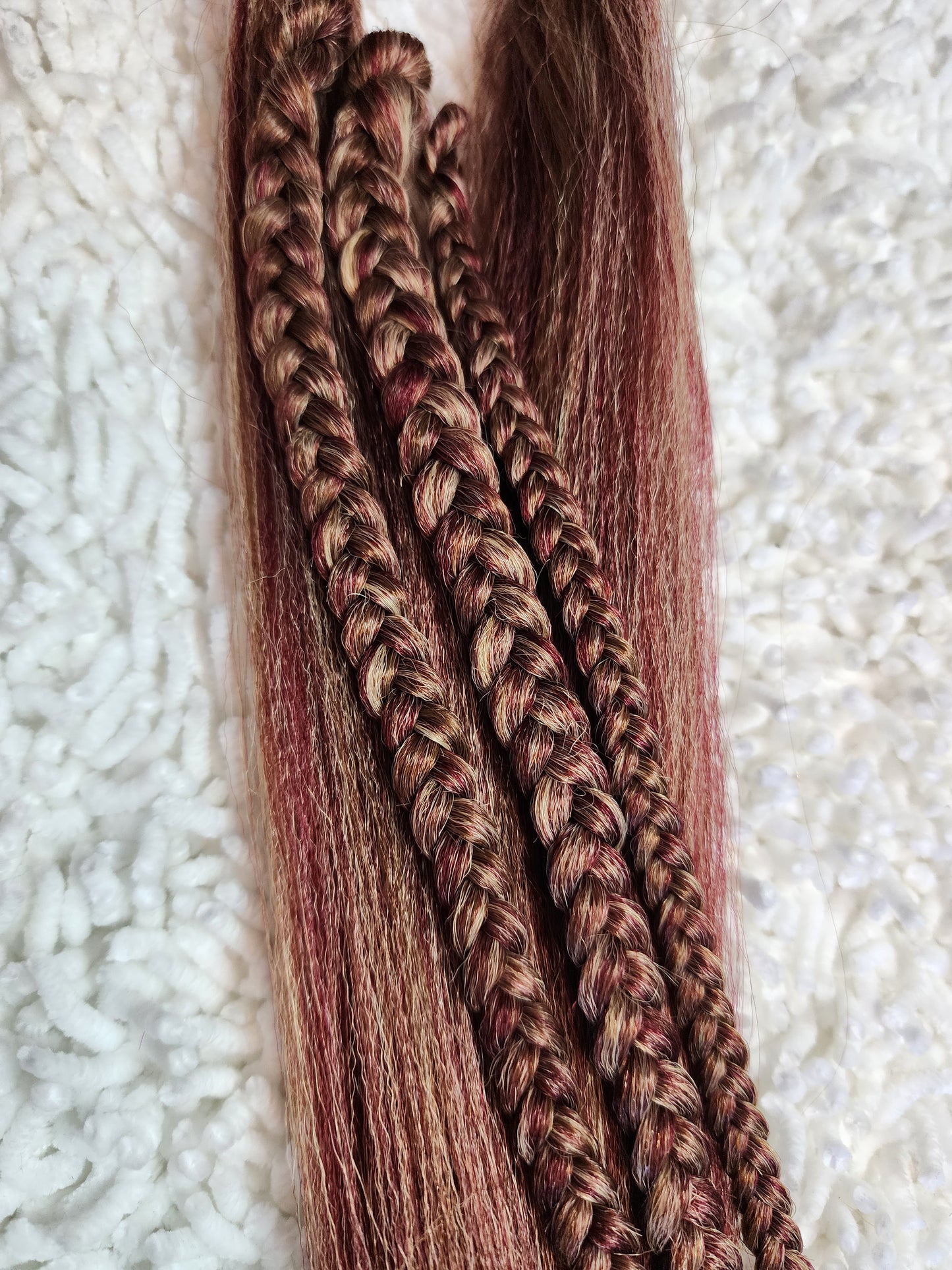 Carmel Berry Blend brown blonde burgundy prestretched braiding hair