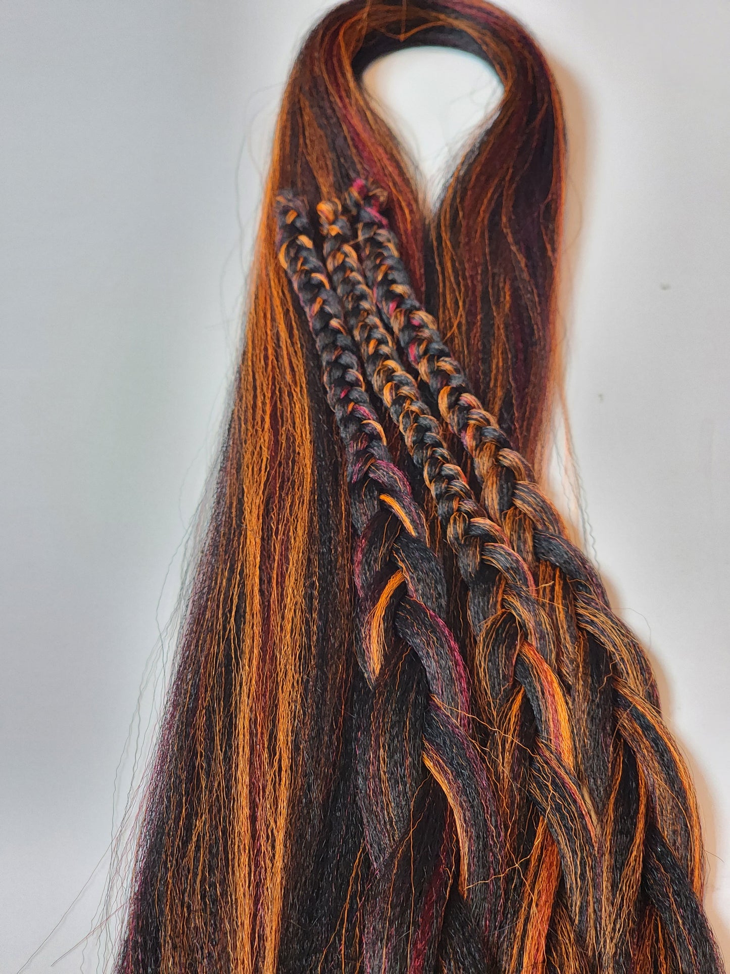 Blackberry Passion Blend black pink orange prestretched braiding hair