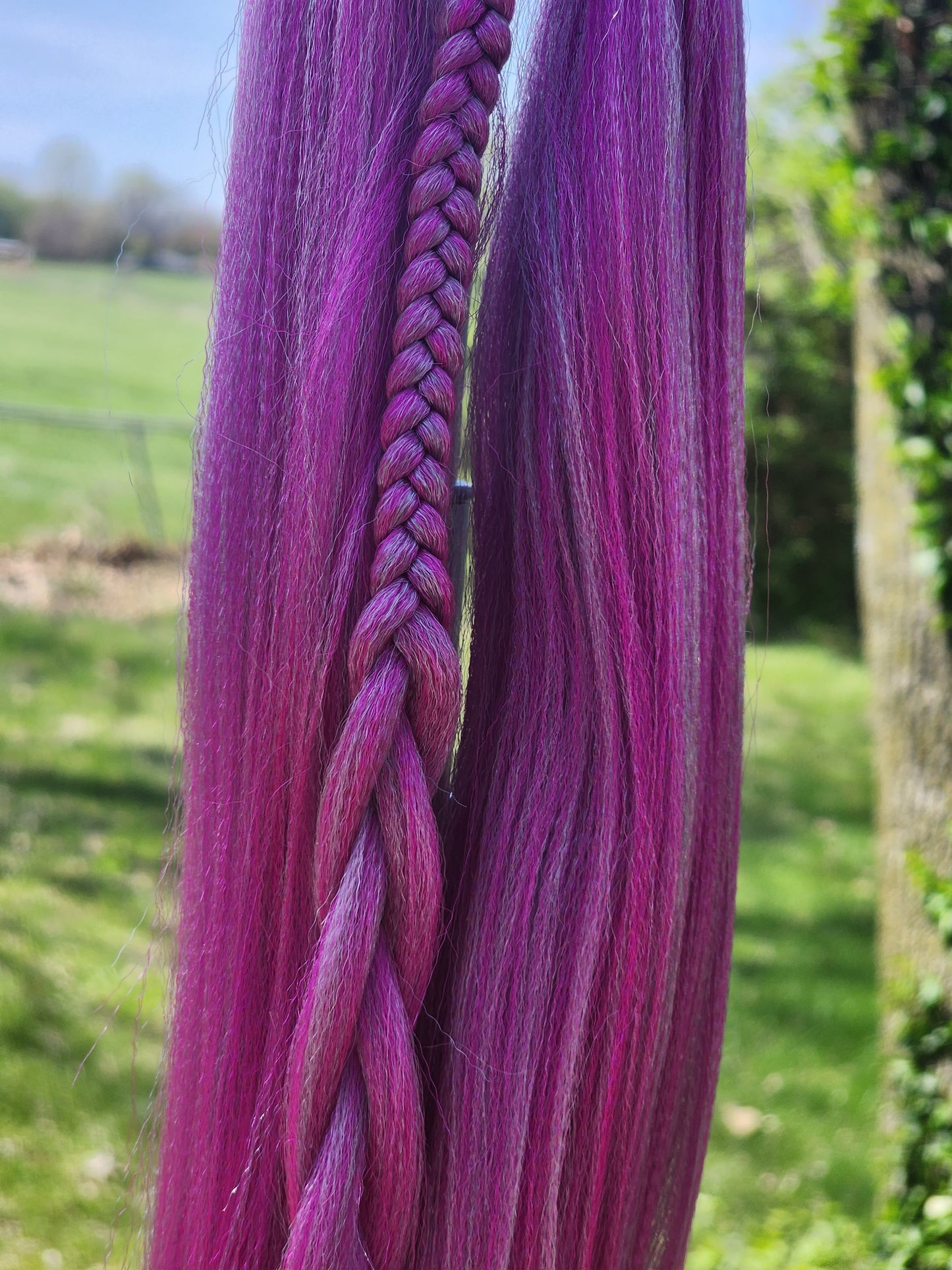 Raspberry Mint pink blue prestretched braiding hair