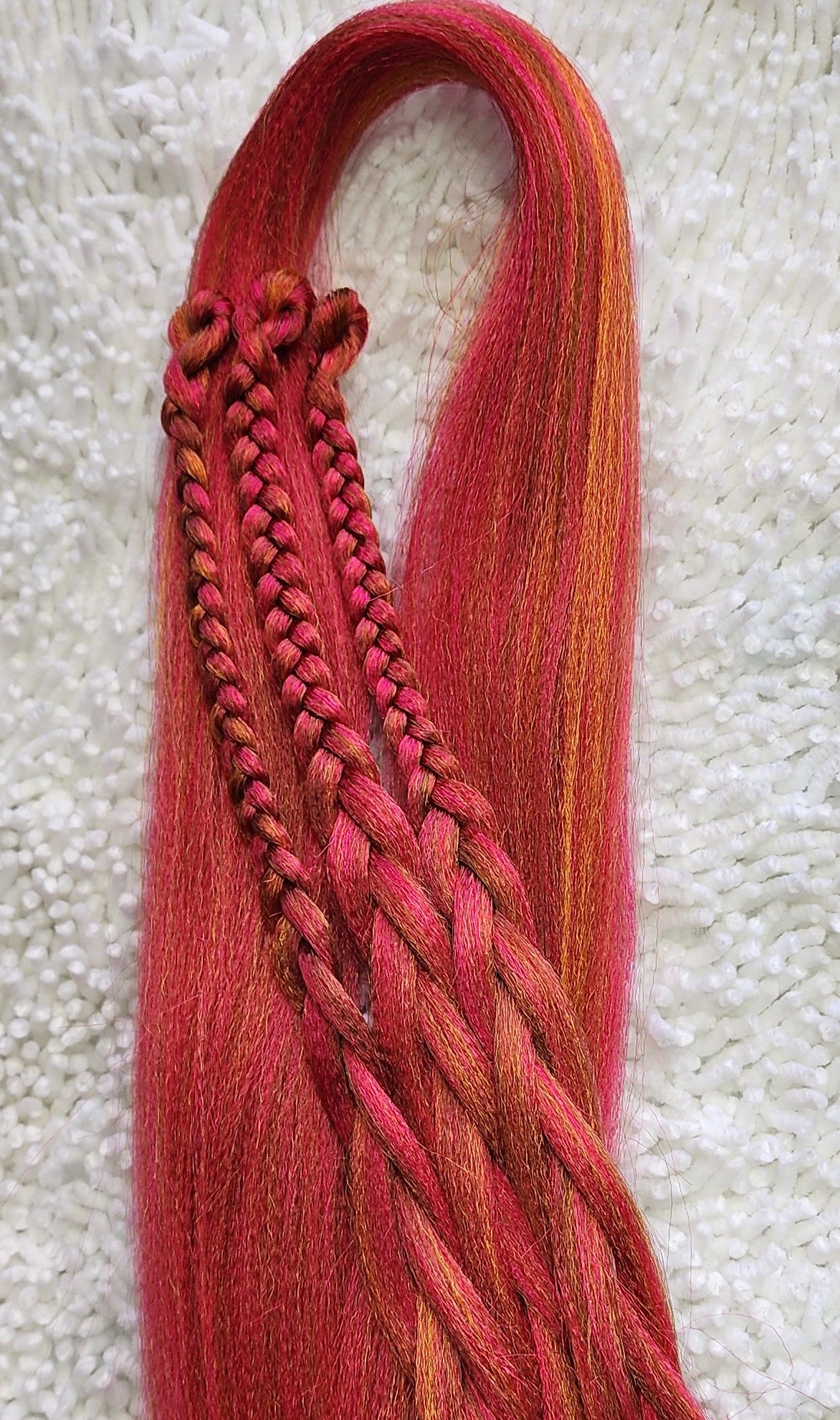 Passion Fruit Blend pink gold prestretched braiding hair