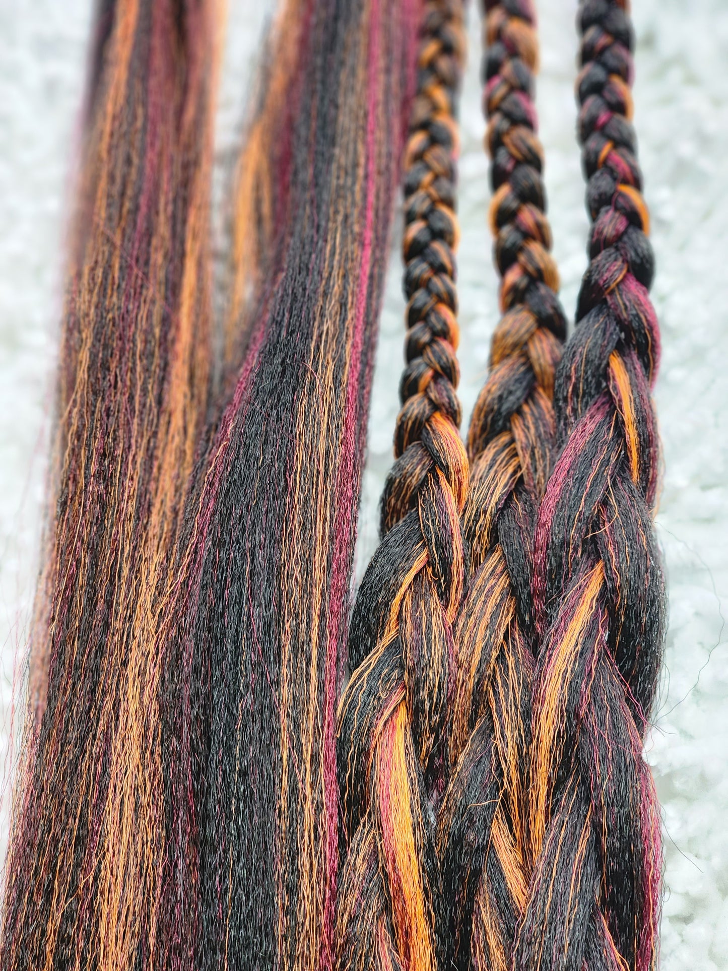 Blackberry Passion Blend black pink orange prestretched braiding hair