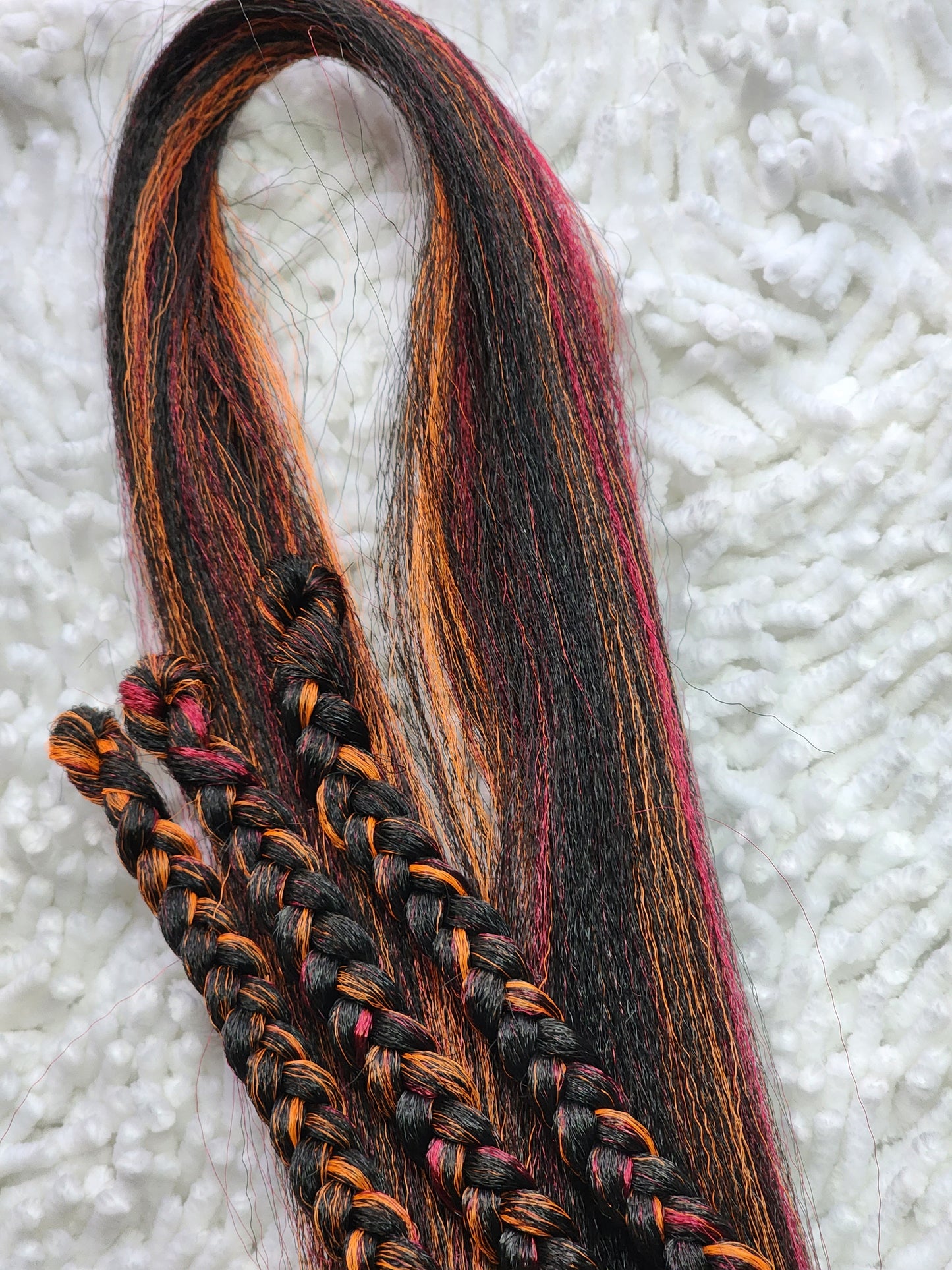 Blackberry Passion Blend black pink orange prestretched braiding hair