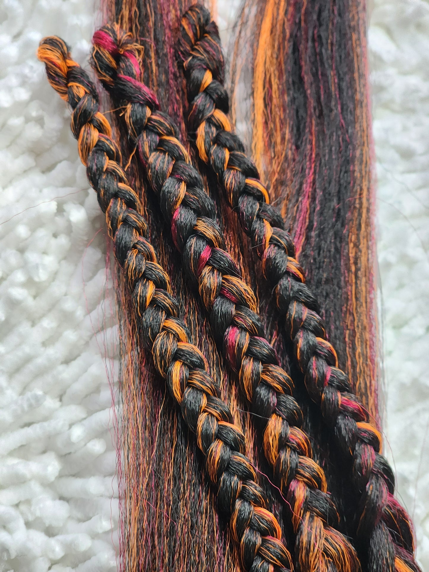 Blackberry Passion Blend black pink orange prestretched braiding hair