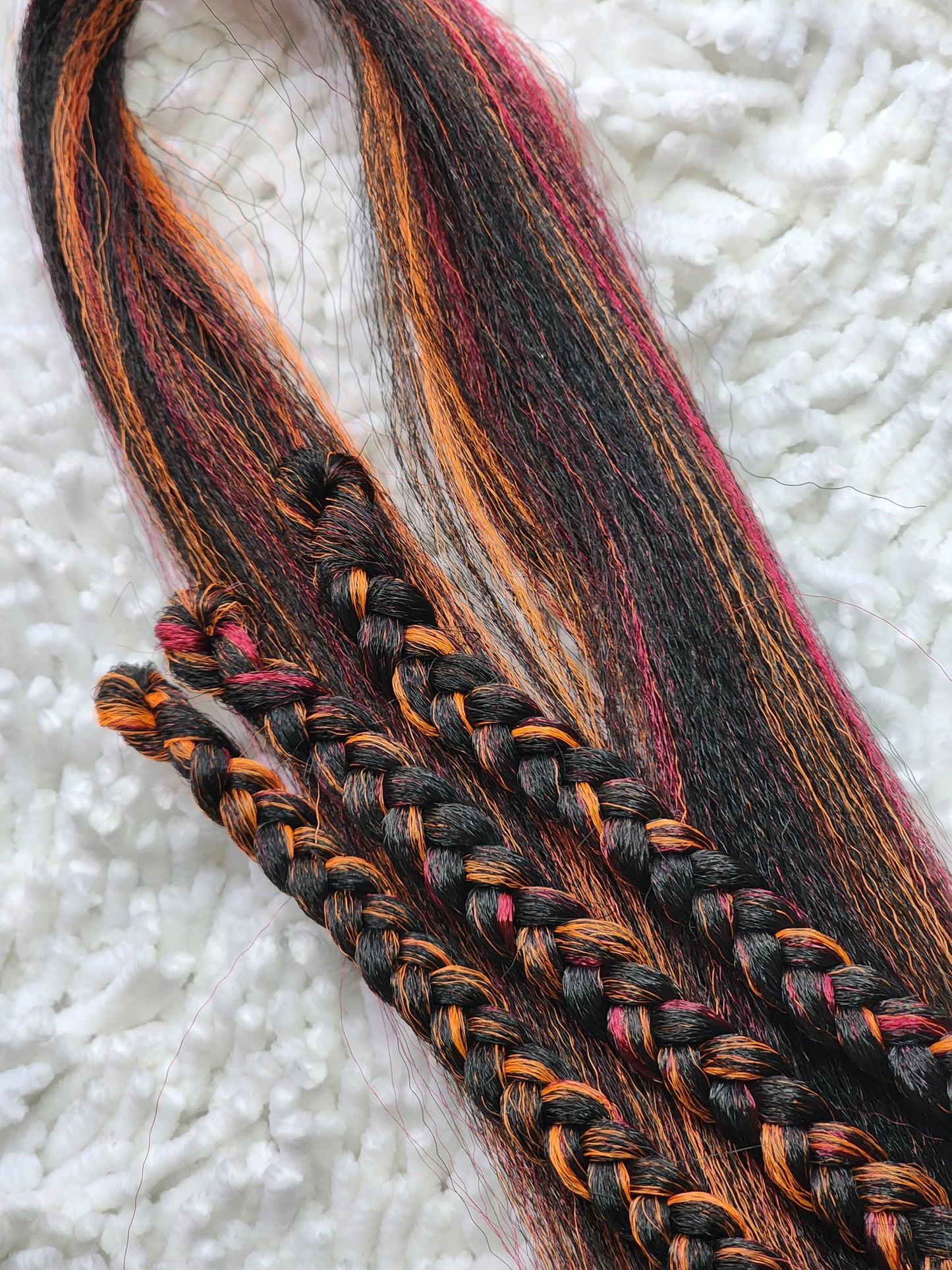 Blackberry Passion Blend black pink orange prestretched braiding hair