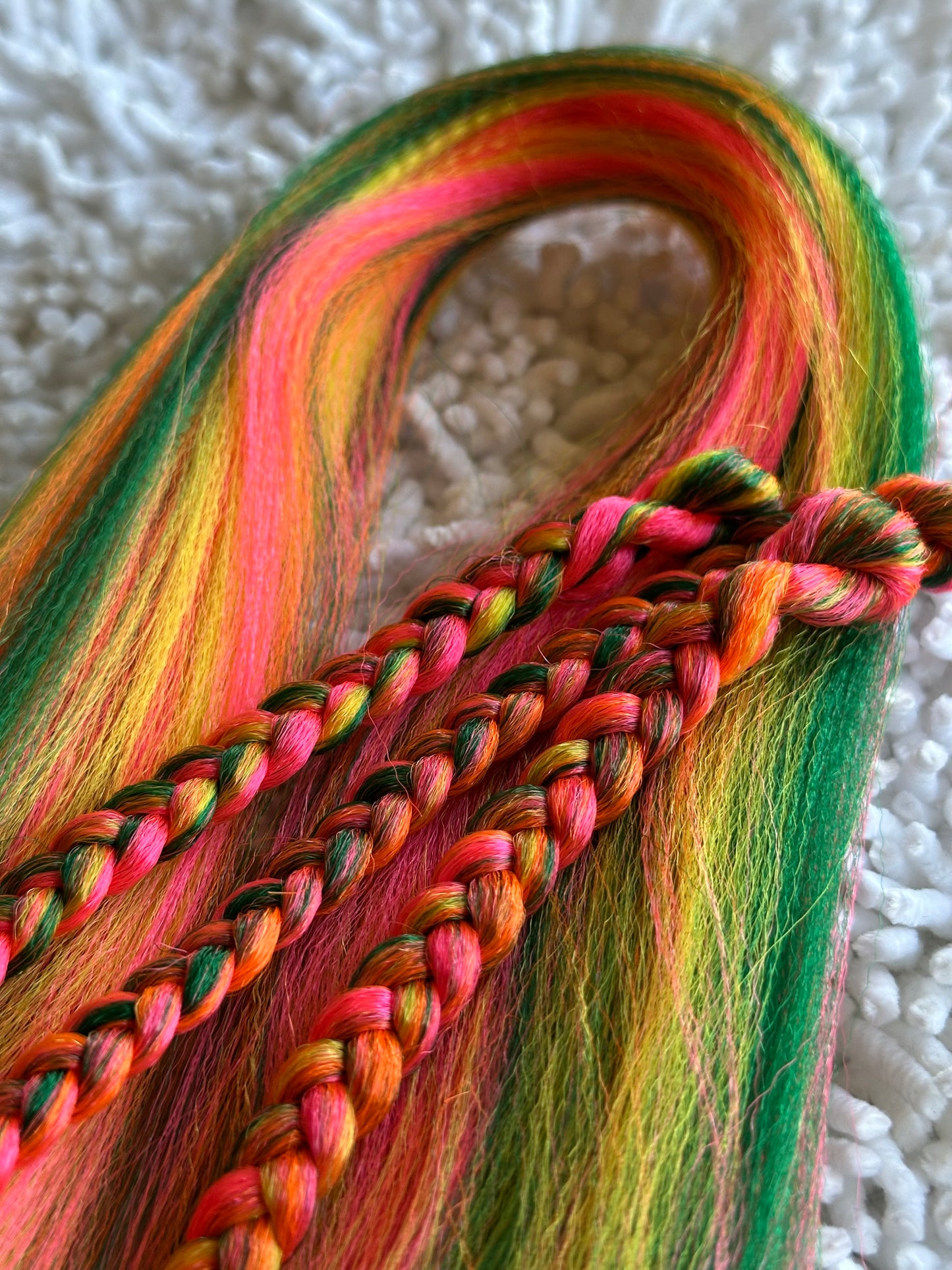 Summer Breeze Blend  multicolored pink orange green orange prestretched braiding hair