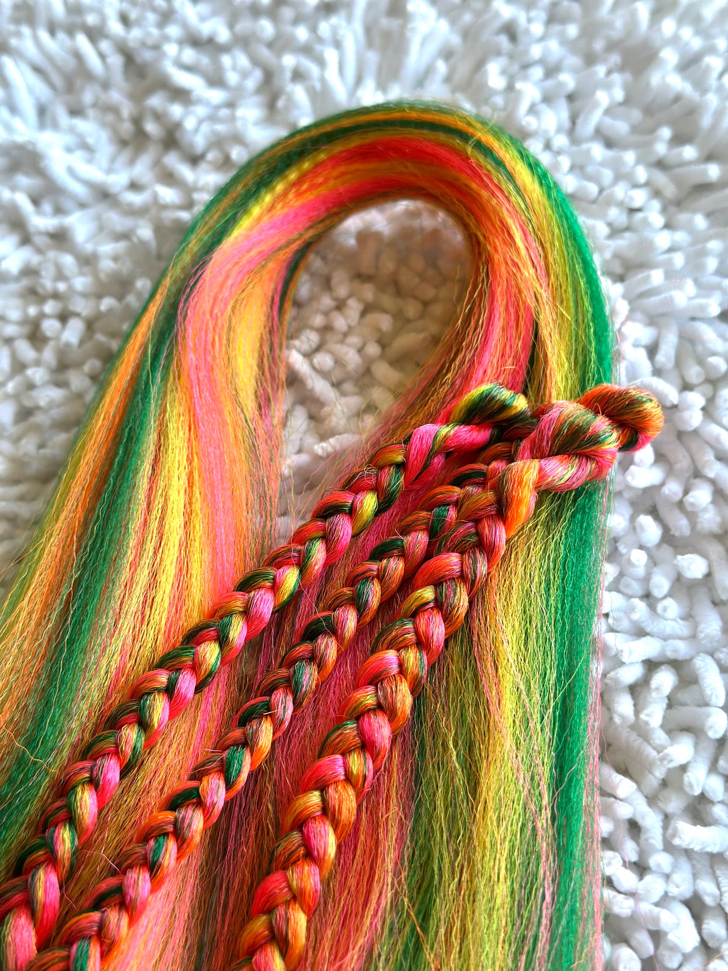 Summer Breeze Blend  multicolored pink orange green orange prestretched braiding hair