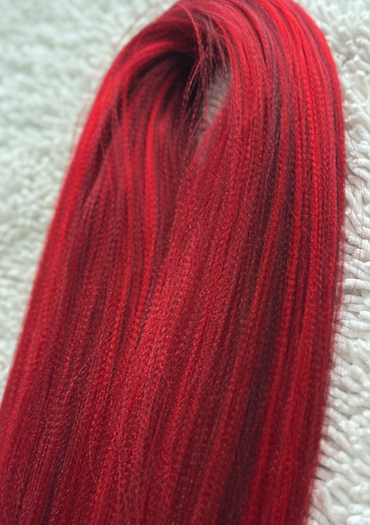 Red velvet Blend red burgundy prestretched braiding hair