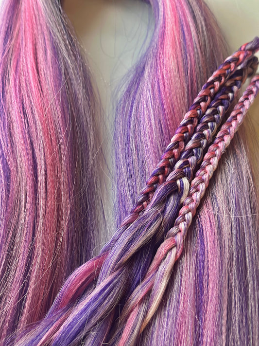 Cotton Candy Blend pink purple prestretched braiding hair