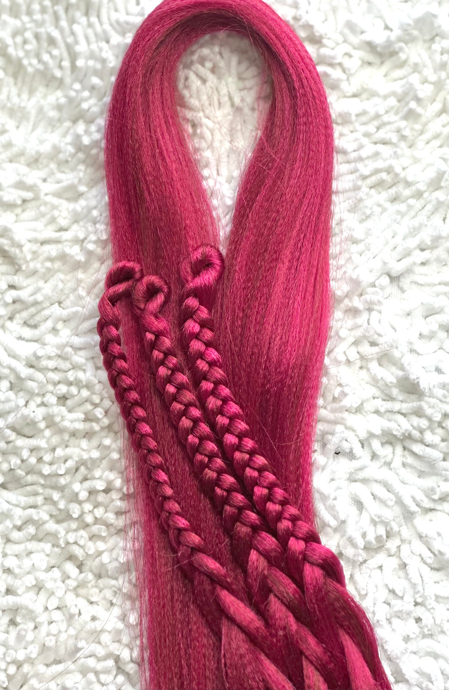 Raspberry Blend pink brown prestretched braiding hair